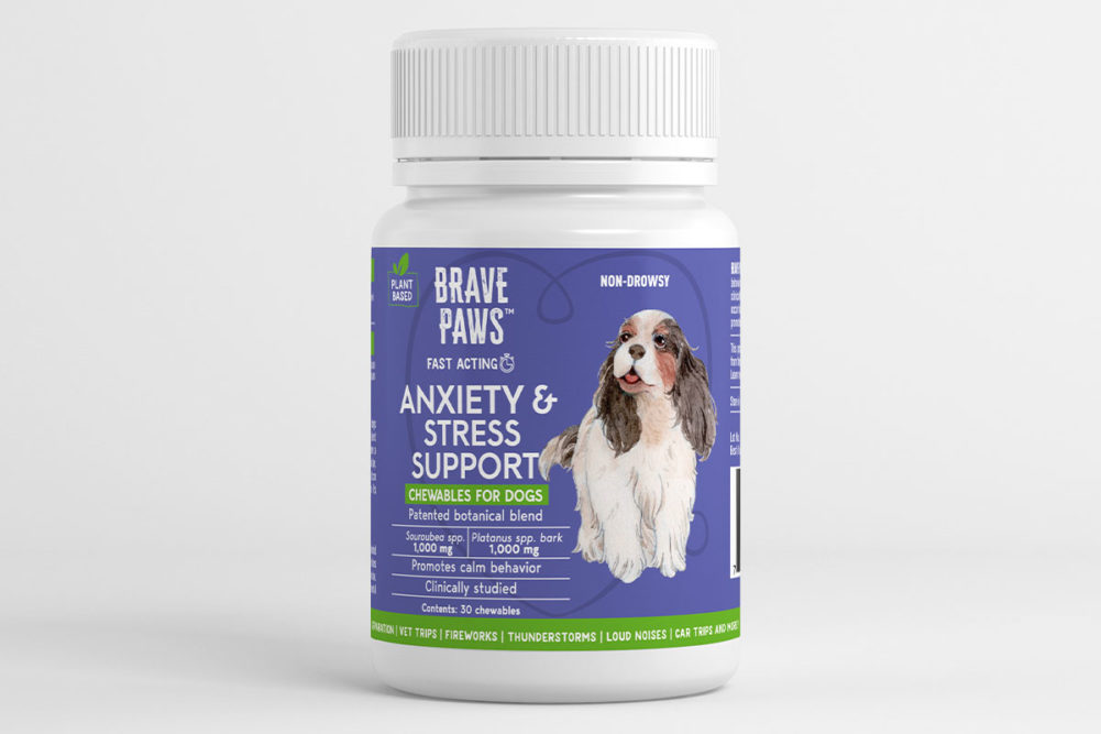 Brave Paws' Anxiety and Stress Support Chewables dog supplements