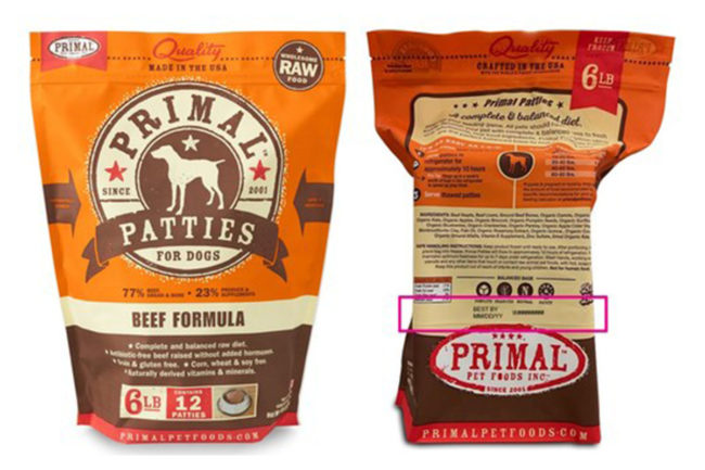 Primal Pet Foods recalls its Raw Frozen Primal Patties for Dogs Beef Formula