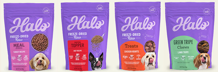 TruDog's freeze-dried raw pet food products under Halo's brand
