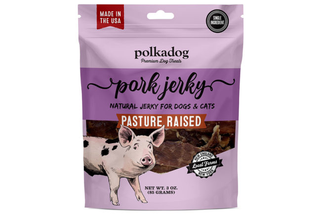 Polkadog's new Pork Jerky treats for dogs and cats