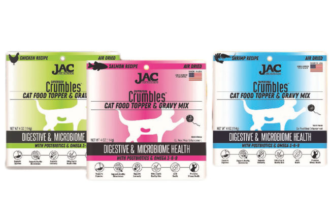 JAC Pet Nutrition's new cat toppers: Superfood Crumbles and Gravy Mix