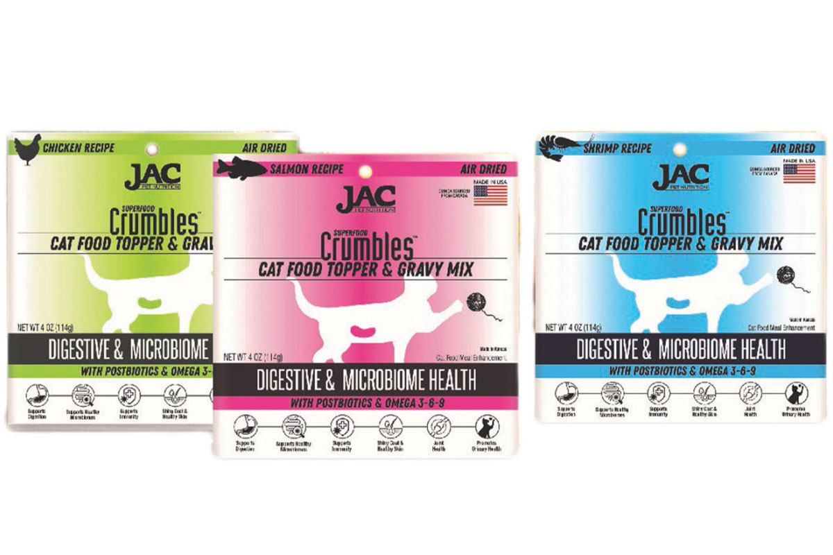 JAC Pet Nutrition's Superfood Crumbles Cat Food Topper and Gravy Mix