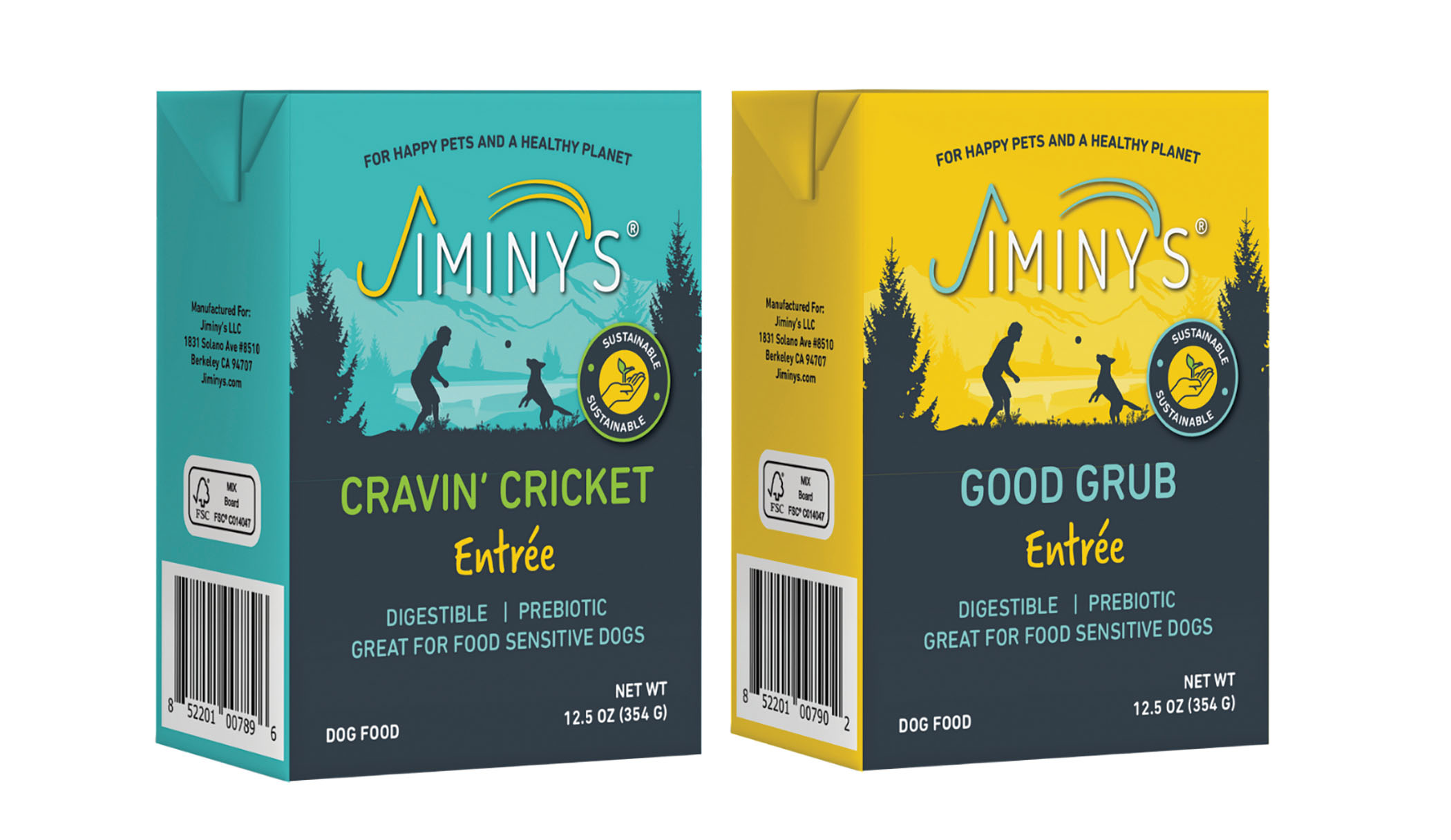Jiminy's Cravin Cricket Entree and Good Grub Entree wet dog food