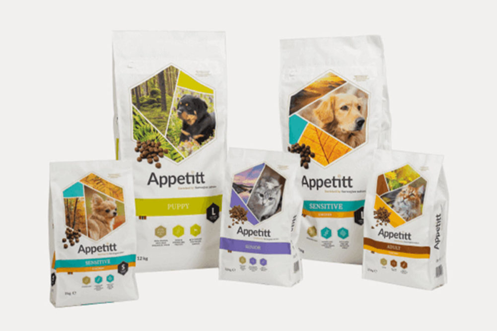 As part of a collab, Mondi has created recyclable packaging for Felleskjøpet's Appetitt pet food range