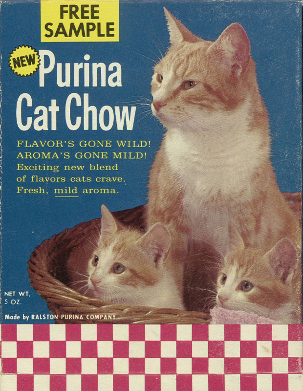 Purina expanded the use of extrusion technology to cat diets in 1962 when the company launched Purina Cat Chow.