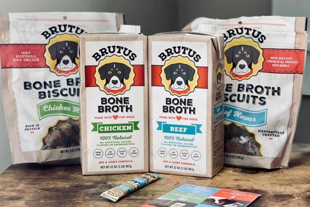 Brutus Broth dog product line-up