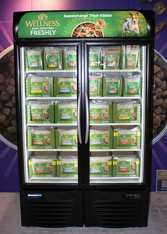Wellness Bowl Boosters Freshly products in branded fridge at Global Pet Expo 2022