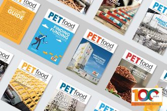Pet Food Processing magazine covers since 2018, celebrating Sosland Publishing's 100th year in business