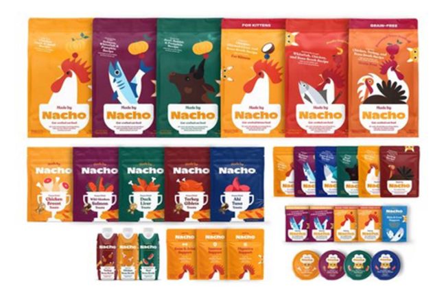 Made by Nacho's cat food product lineup