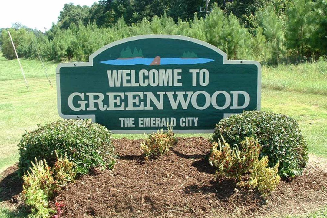 Greenwood County welcome sign