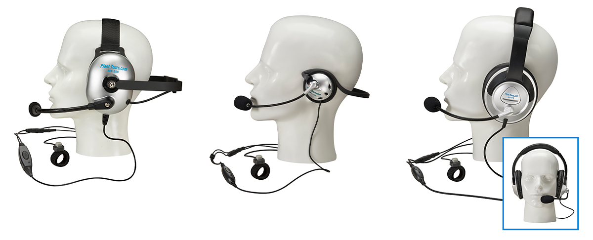 A few examples of PlantTours' headset options