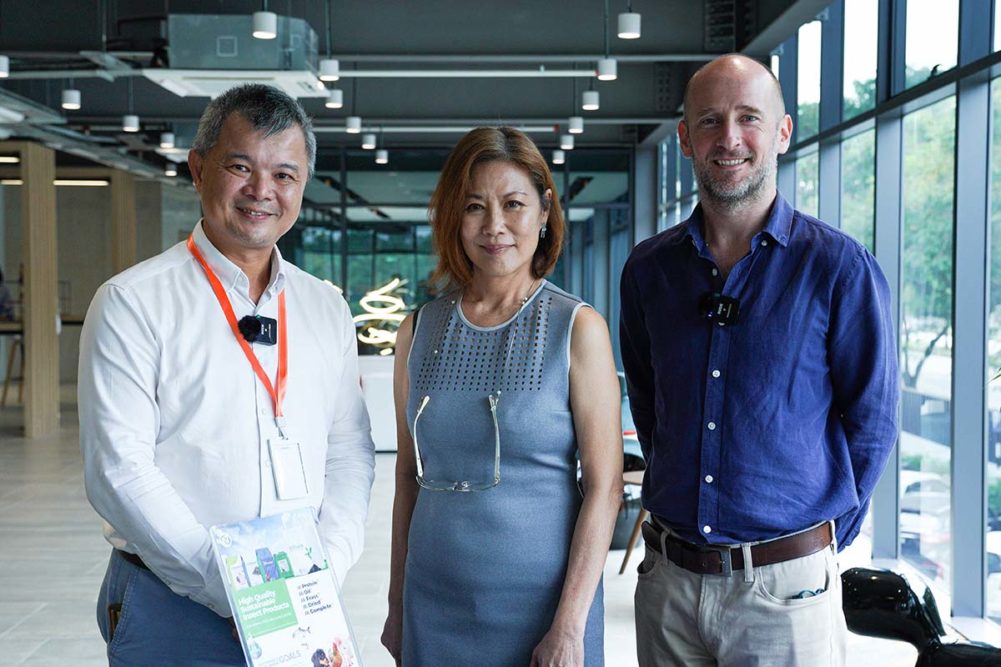 Peng Yew Choy, chief executive officer of Pet World Nutritions, Christine Chin, chairman of SPCA Selangor, and Nick Piggott, chief executive officer of Nutrition Technologies