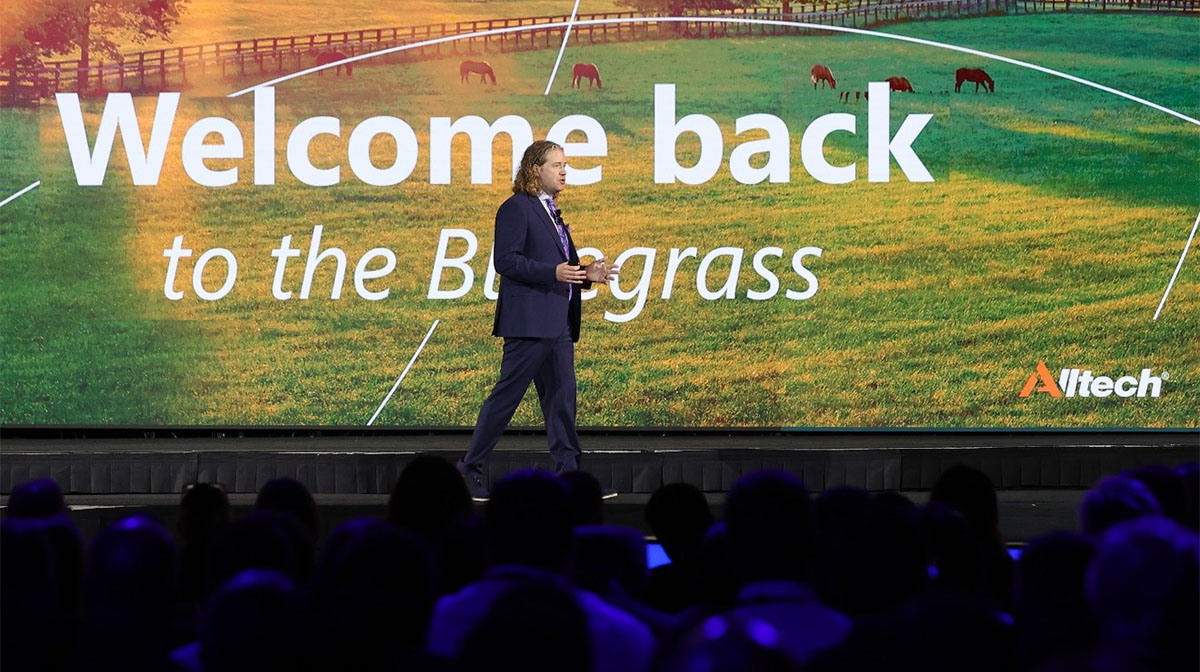 Mark Lyons, Ph.D., president and CEO of Alltech, opened the Alltech ONE Conference to both live and virtual global audiences on May 23. (Photo courtesy of Alltech)