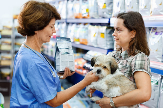 What do veterinarian-formulated, -recommended and -reviewed claims mean on a pet food package?