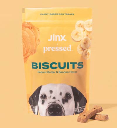Jinx x Pressed dog biscuits in peanut butter and banana flavor