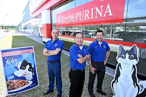 Jean Grunenwald, chief executive officer of Nestlé Purina PetCare Asia, Oceania and Africa; Victor Seah, chairman and chief executive officer of Nestlé Indochina; and Giuseppe Pasqualini, regional business head of Nestlé Purina PetCare ASEAN.