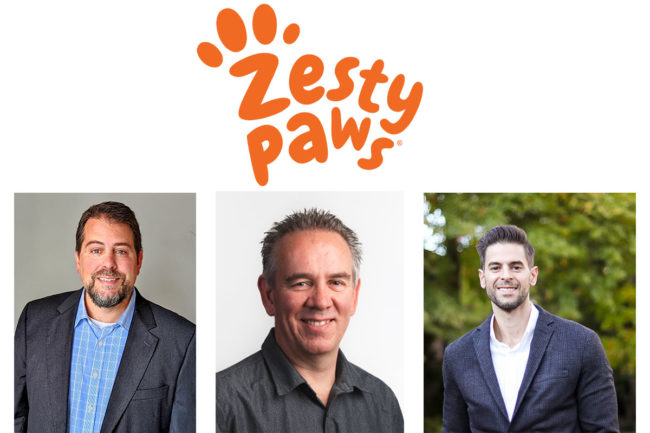 Ryan Hunter, Andre Minnaar and Matt Dubow have joined Zesty Paws as vice president of operations, vice president of quality and vice president of e-commerce.