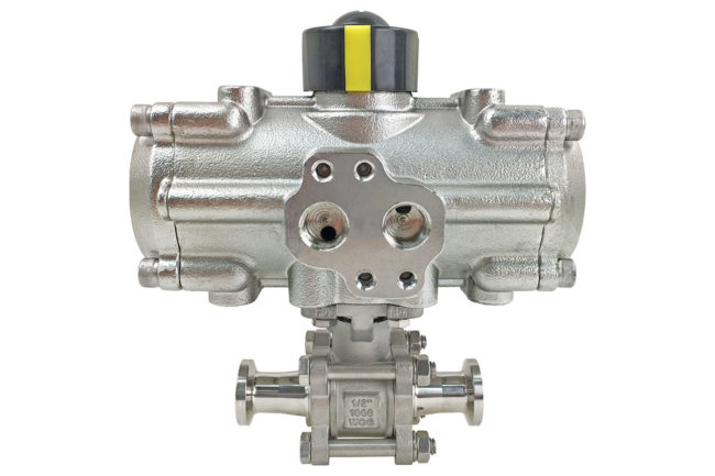 Valworx's new line of air actuated stainless sanitary ball valves