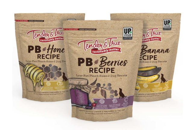 Tender & True's new PB+ line features upcycled ingredients and PCR packaging materials