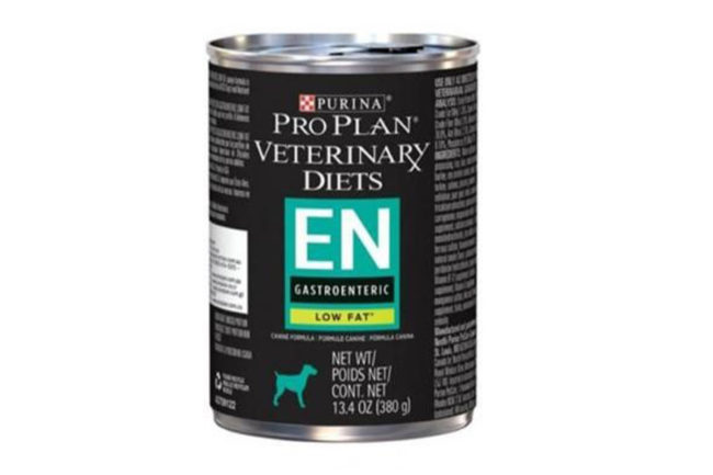 Purina recalls Purina Pro Plan Veterinary Diets EN Gastroenteric Low Fat wet dog food