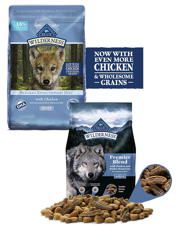 New products in Blue Buffalo's pet food portfolio include an expansion of its Tastefuls cat food line and new-and-improved Wilderness dry dog food formulas