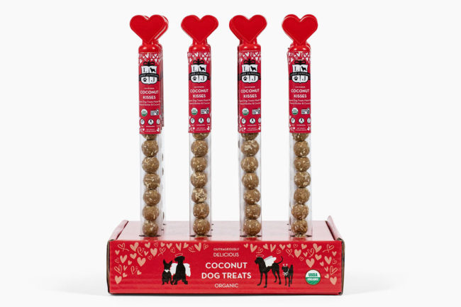 Lord Jameson's new Valentine’s Day Coconut Kisses dog treats