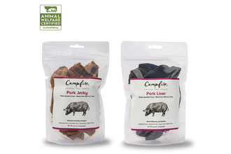 Campfire Treats' new single-ingredient pork treats certified by the Global Animal Partnership