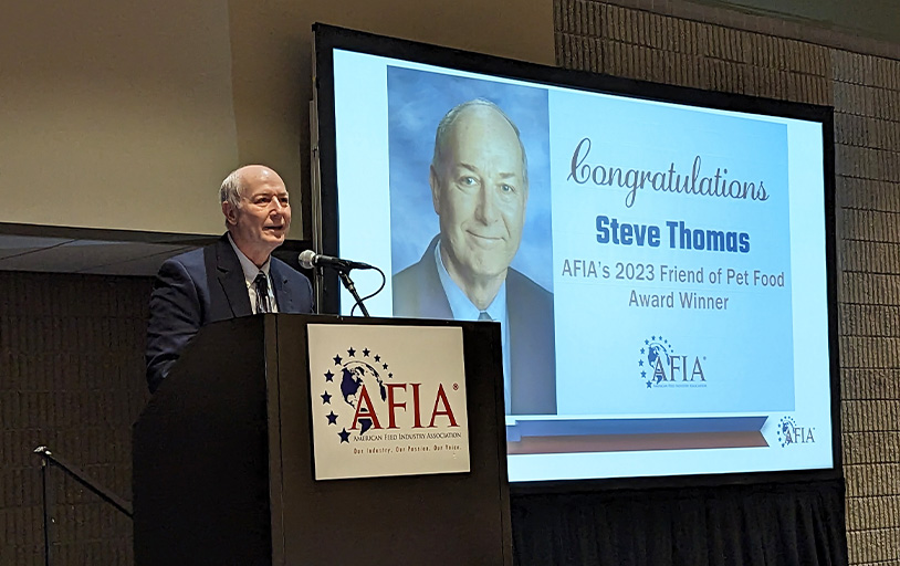 Steve Thomas, VP of Darling Ingredients' protein division, wins AFIA's 2023 Friend of Pet Food Award