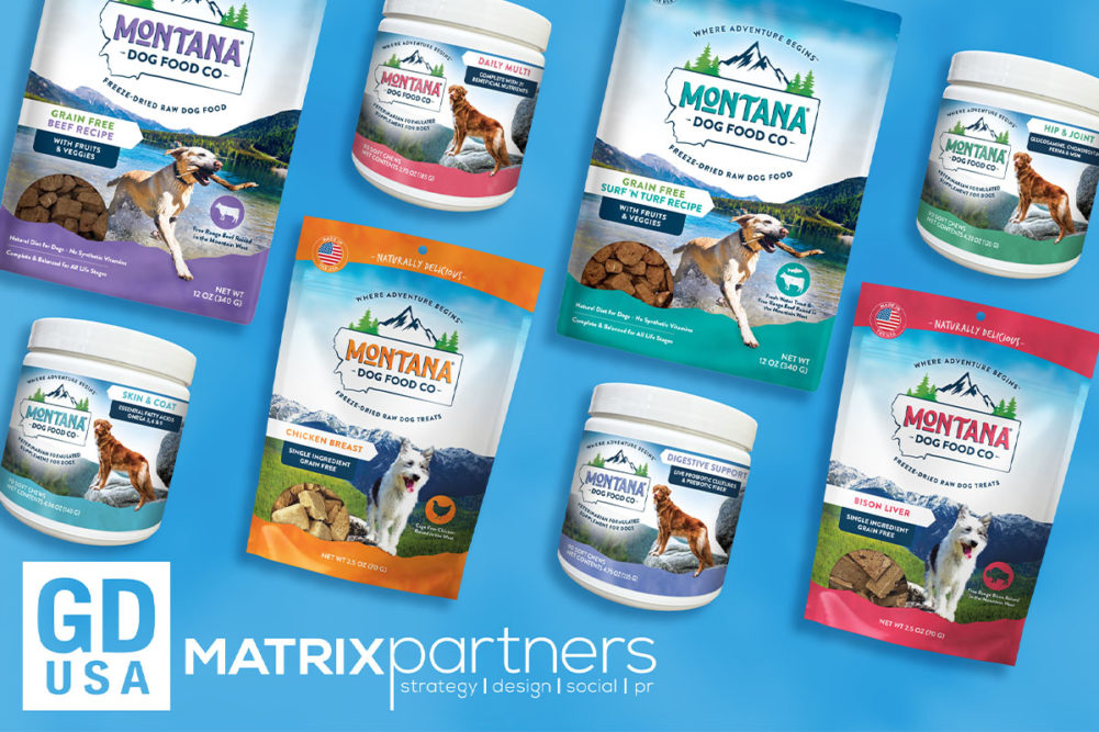 Matrix Partners recieves GDUSA award for Montana Dog Food Co.'s packaging