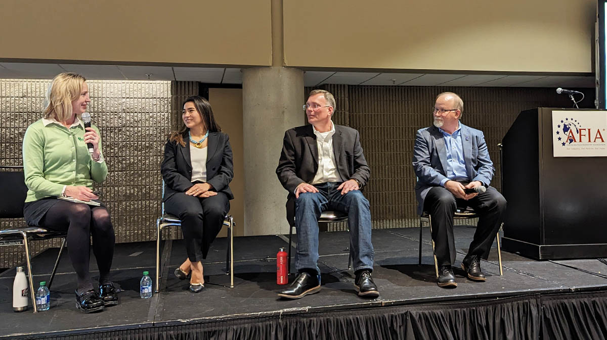 From left: Lara Moody, Temis Coral, Nicholas Rozzi, Ph.D., and Terry Ward, Ph.D. (Source: ©Jordan Tyler – Sosland Publishing Co.)