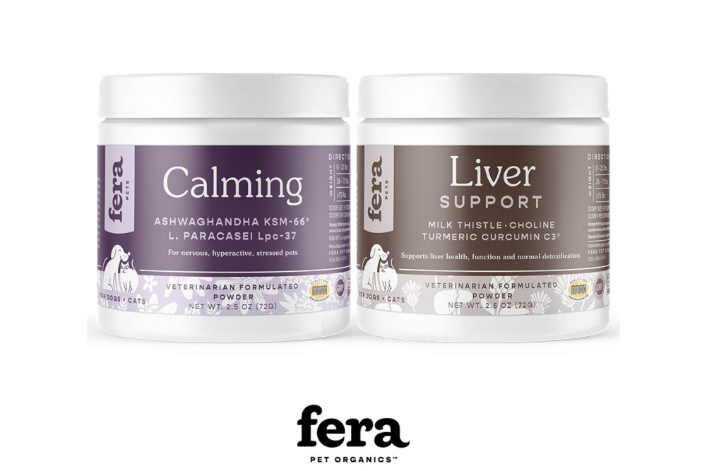 Fera Pet Organics launches news Calming Support and Liver Support pet supplements
