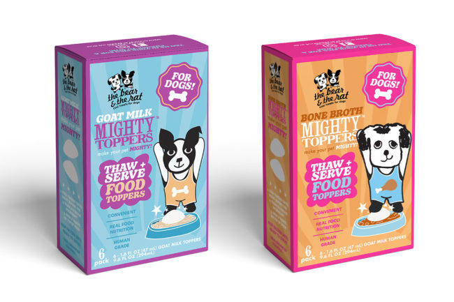 The Bear & The Rat's new fresh, human-grade dog food toppers, Mighty Toppers