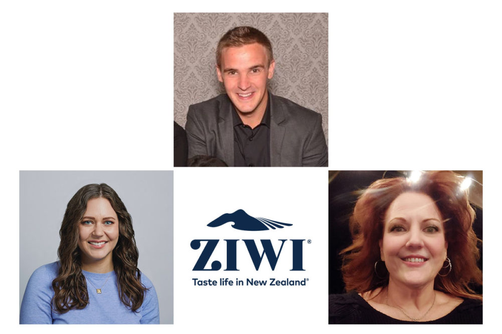 Annie Rutherford, graphic designer, Alexander Lessard, Canadian national sales manager, and Shellie Howser, adminstrator and invoice processor at ZIWI.