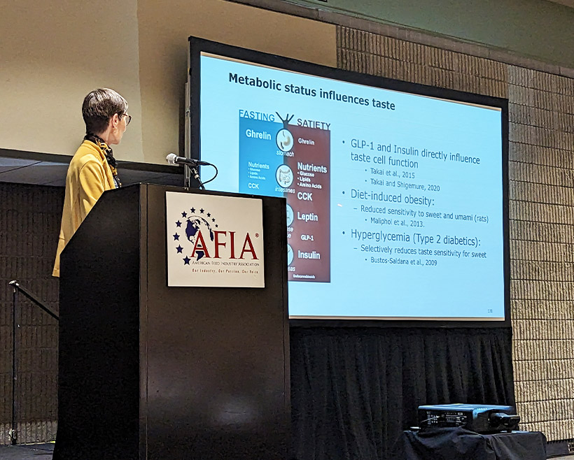 Nancy Rawson, Ph.D., presents at the American Feed Industry Association's 2023 Pet Food Conference on Jan. 24.