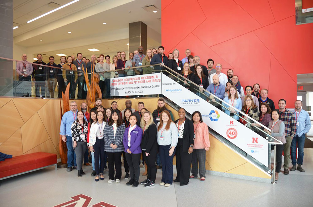 Attendees of the University of Nebraska-Lincoln Food Innovation Center raw pet food workshop