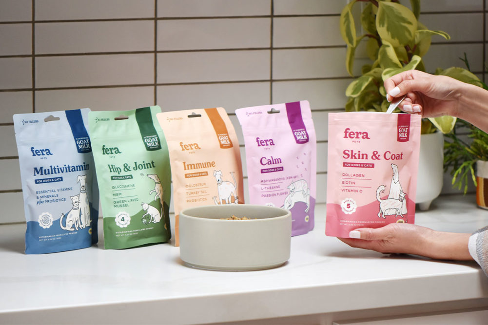 Fera Pet Organics debuts several new powder supplement products for dogs and cats