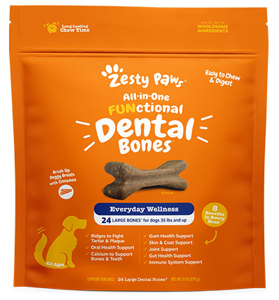 Zesty Paws' All-In-One Functional Dental Bones for dogs