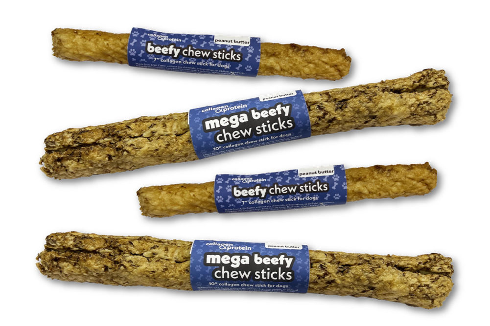 Frankly Pet's new Peanut Butter Collagen & Protein Beefy Chew Sticks
