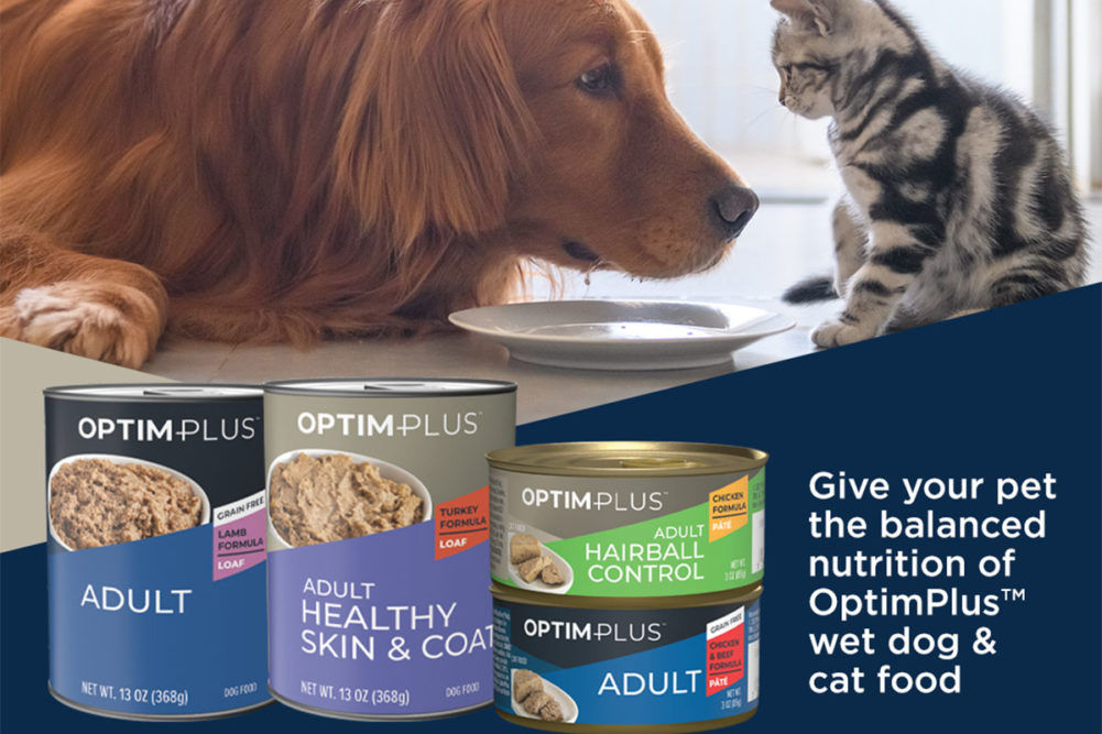 Pet Supplies Plus' extended OptimPlus line now includes wet pet foods