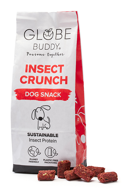 Globe Buddy's Insect Crunch contains mealworms and BSFL