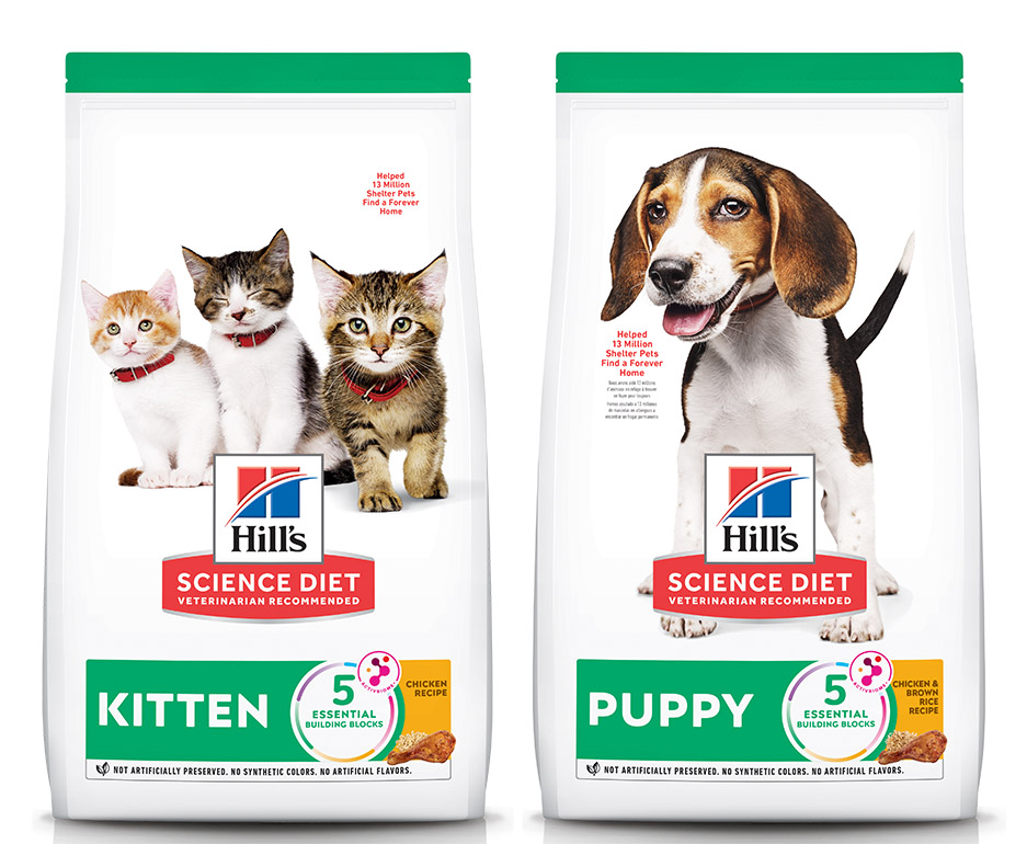 Hill's Science Diet Puppy and Kitten formulas have been revamped to promote gut health, brain development, and strong muscle and bone foundations in growing pets