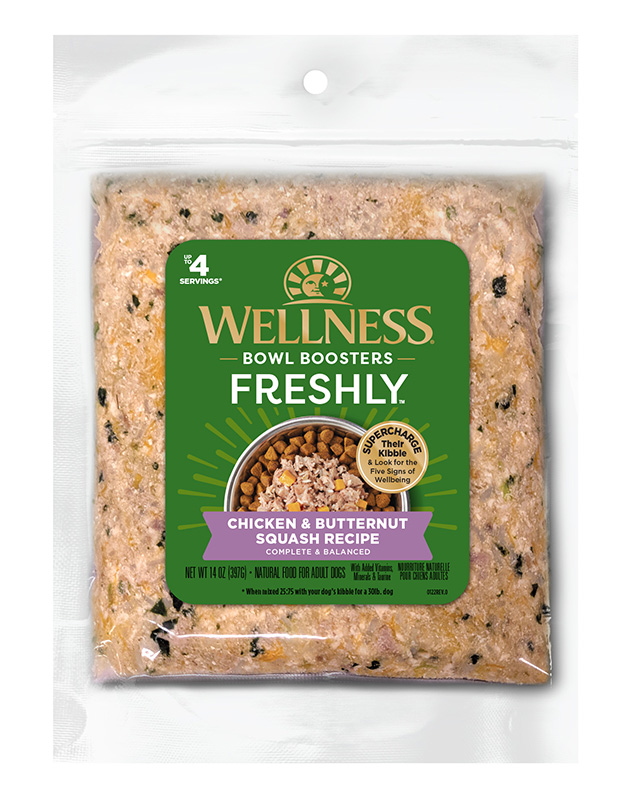 Wellness Bowl Boosters Freshly products can be served as a meal topper, treat or complete-and-balanced meal.
