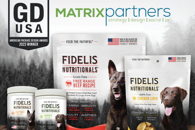 Matrix Partners awarded for Fidelis Nutritionals packaging designs