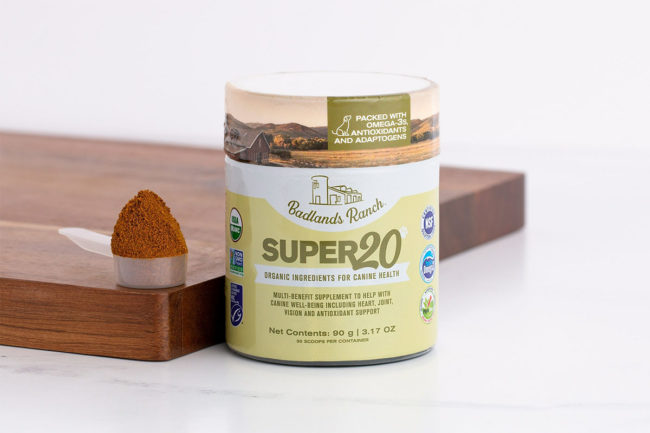Badlands Ranch's new powder supplement for dogs: Super20
