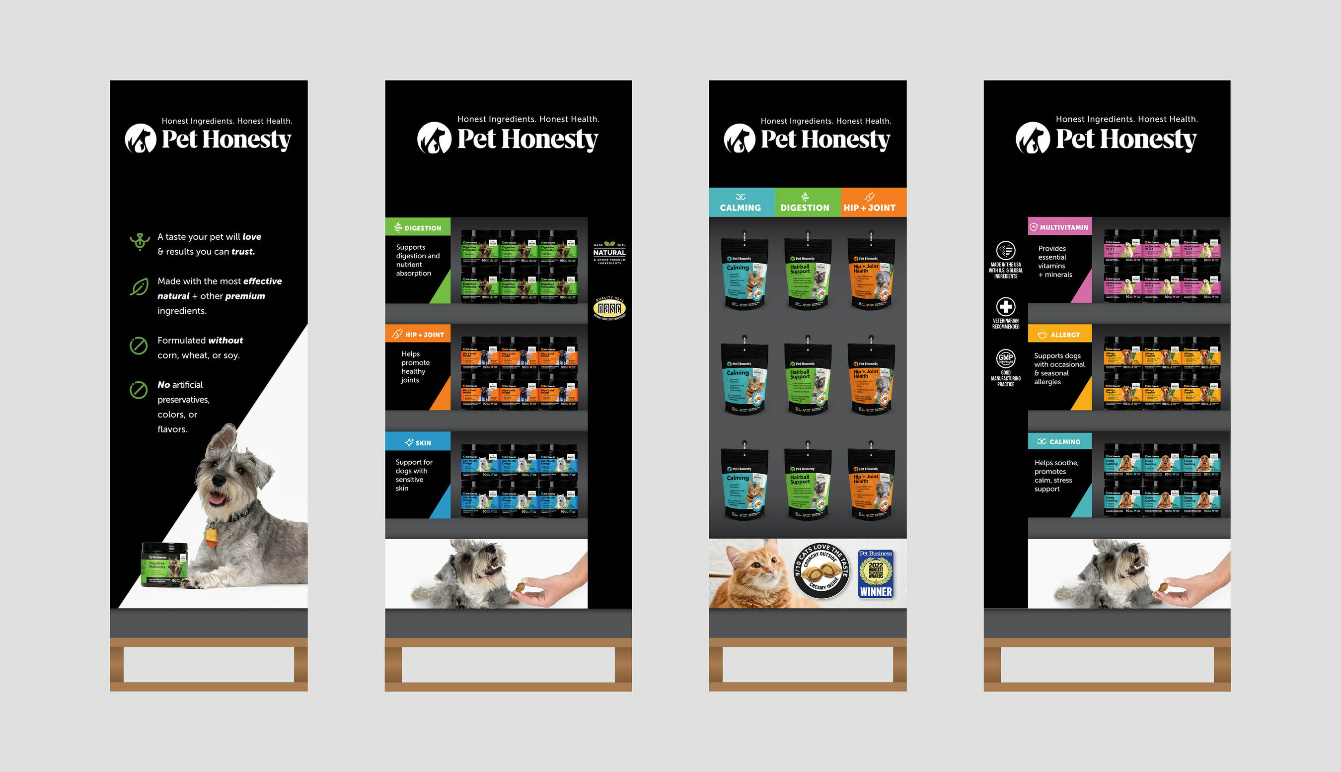 Pet Honesty's retail displays