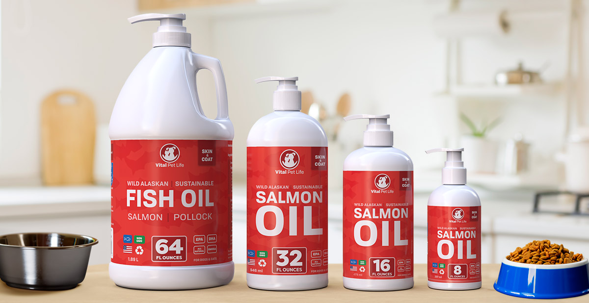 Vital Pet Life's line of fish oil supplements for pets
