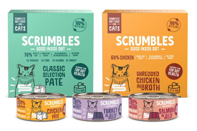 Scrumbles' new wet cat food launch includes pate, jelly and shreds in broth formats