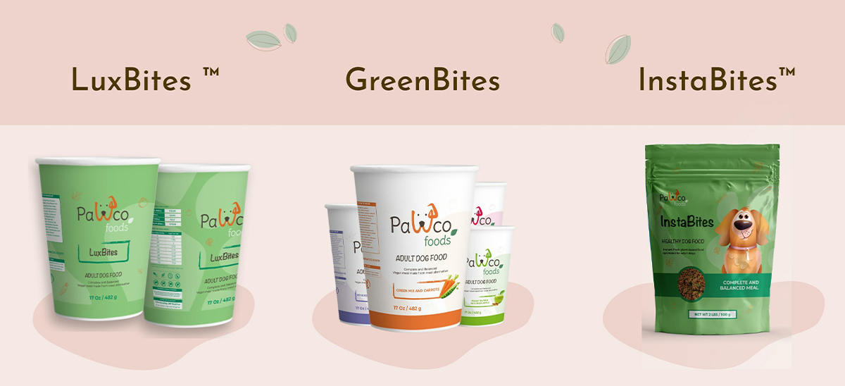 PawCo Foods' dog food portfolio: InstaBites, LuxBites and GreenBites