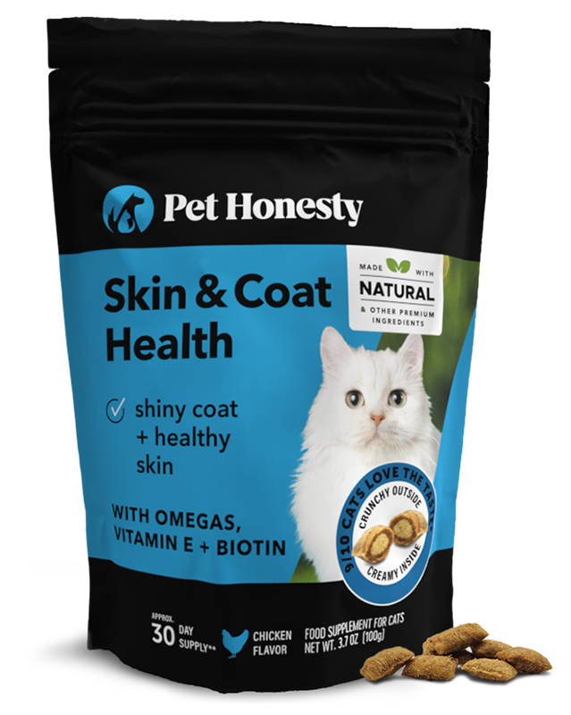 Pet Honesty’s dual-textured cat supplements deliver a meaty taste with a crunchy outer shell.