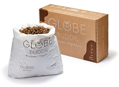 Globe Buddy Brown is formulated with protein from BSFL
